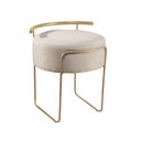 Ver imagem 5 de Puff Redondo com Base em Ferro Dourada e Estofado Ivar