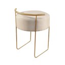 Ver imagem 6 de Puff Redondo com Base em Ferro Dourada e Estofado Ivar