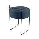 Ver mais imagens de Puff Redondo com Base em Ferro e Estofado Ivar Azul Res_Atr_Linho_Azul_Preto