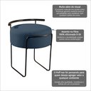 Ver imagem 6 de Puff Redondo com Base em Ferro e Estofado Ivar Azul Res_Atr_Linho_Azul_Preto