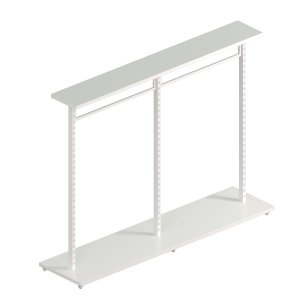 Expositor Central com 3 Colunas Cremalheira para Acessórios de 90 Cm Comac New Branco