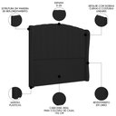Ver imagem 3 de Cabeceira Casal King Cama Box 195cm Glenda I02 Linho Preto - Mpozenato