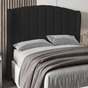 Ver imagem 2 de Cabeceira Casal King Cama Box 195cm Glenda I02 Linho Preto - Mpozenato