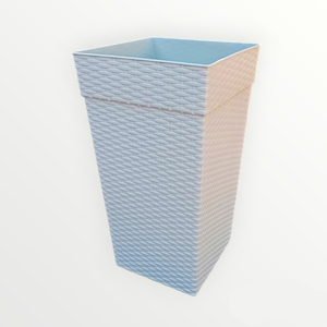 Vaso Quadrado Coluna Rattan 17,5 Litros