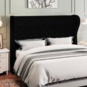 Ver mais imagens de Kit Cabeceira Cama Box Casal 160cm Madrid com Puff Recamier Santorini Bouclê Preto