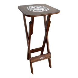 Conjunto Mesa Bistrô com 4 Banquetas Dobráveis de Madeira Hei - Imbuia - 2