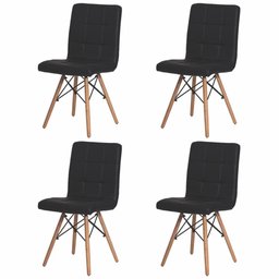 Kit 4 Cadeiras para Sala de Jantar Gomos com Base de Madeira - 1