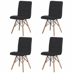 Kit 4 Cadeiras para Sala de Jantar Gomos com Base de Madeira