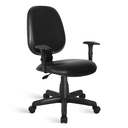 Ver imagem 1 de Cadeira Ágata Gerente Gir Braço Regulável Courvim Preto