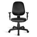 Ver imagem 2 de Cadeira Ágata Gerente Gir Braço Regulável Courvim Preto