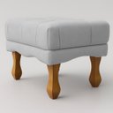 Ver imagem 2 de Puff Duque Bouclé Premium de Luxo Capitone Elegante para Sala Quarto Decoração Pés Luiz Xv Castanho