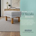 Ver imagem 5 de Puff Duque Bouclé Premium de Luxo Capitone Elegante para Sala Quarto Decoração Pés Luiz Xv Castanho