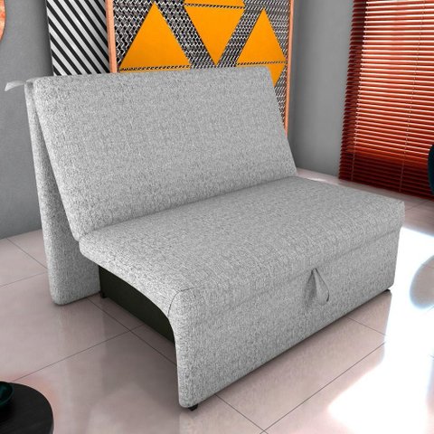 Sofá Cama Dominion 2 Lugares Reclinável 113cm Cinza Claro