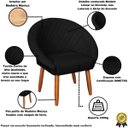Ver imagem 4 de Poltrona Corino Ibiza para Recepção Sala de Espera Decorativa - Moblan Decor:preto