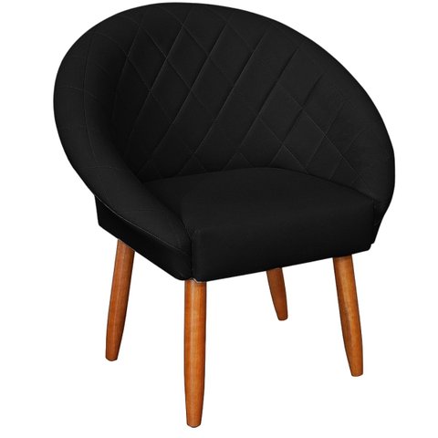 Poltrona Corino Ibiza para Recepção Sala de Espera Decorativa - Moblan Decor:preto