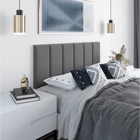 Cabeceira Suspensa Marca Bigsono Aline Grafite Casal 1.40 X 0,55 X 0,05