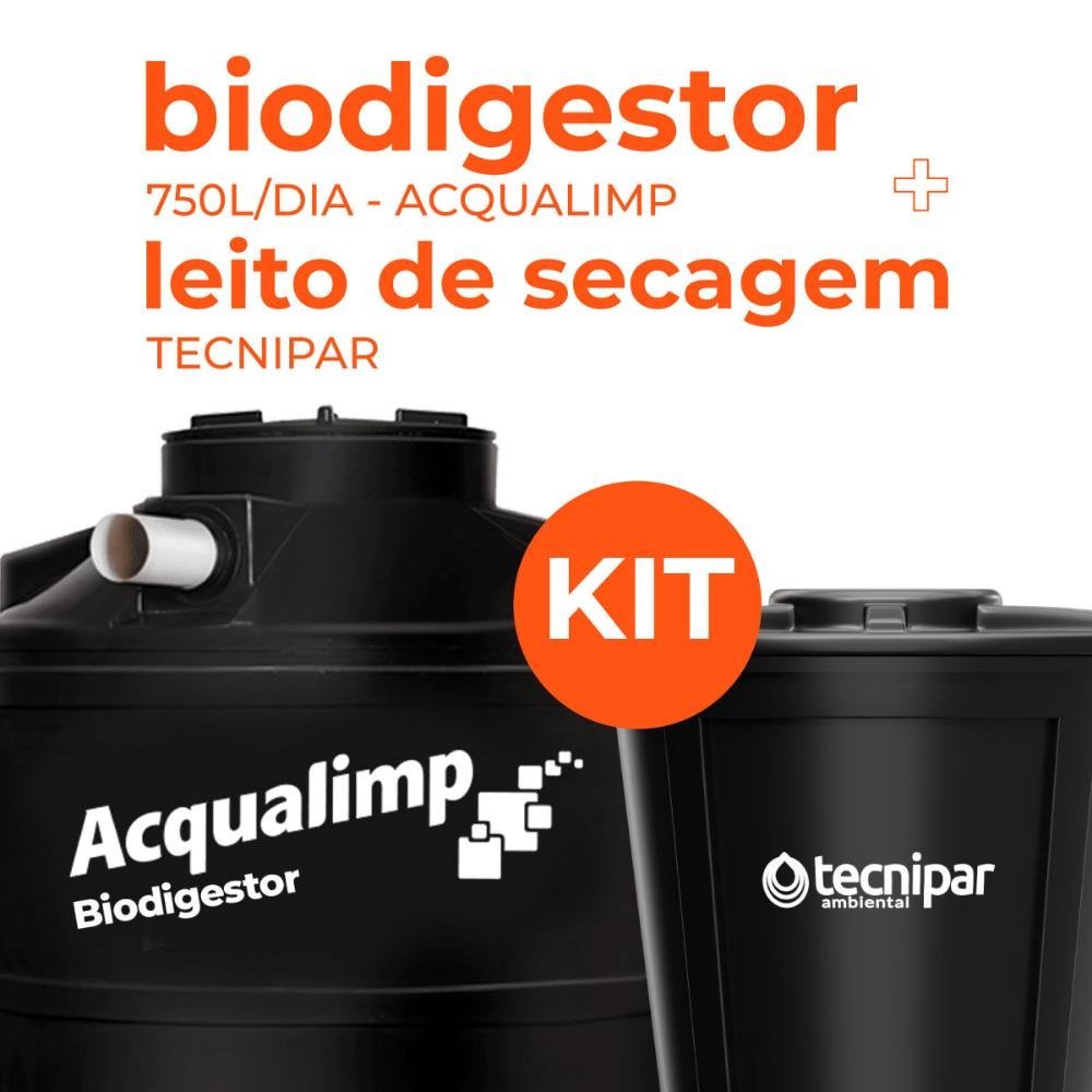 Kit Fossa Séptica Biodigestor 750l/dia Acqualimp e Leito de Secagem Tecnipar - 2