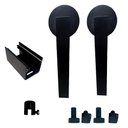 Ver imagem 1 de Kit 2 Roldanas e 1 Guia para Trilho Estilo Cantoneira - Preto - Al-fer