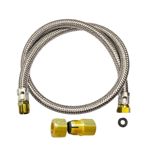 Mangueira Gás Encanado Flexível Malha de Aço e Adaptador:1 Metro