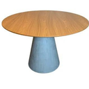 Ver imagem 3 de Mesa de Jantar Cone Cimento Queimado 140 Cm Tampo Freijó Linn Design