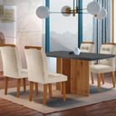 Ver imagem 1 de Mesa Olímpia 120cm Mdf Canto Reto com 4 Cadeiras Carol