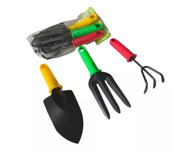 Kit de Jardinagem Infantil 3 Peças Pá Ancinho e Garfo - 2