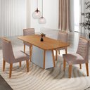 Ver imagem 1 de Mesa de Jantar Diane 120cm Tampo Mdf Laminado 4 Cadeiras Eloise Moderna Mobília