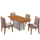 Ver imagem 2 de Mesa de Jantar Diane 120cm Tampo Mdf Laminado 4 Cadeiras Eloise Moderna Mobília