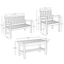 Ver imagem 3 de Conjunto para Jardim de Madeira Eucalipto 4 Peças Estofado Nature Yescasa