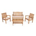 Ver imagem 2 de Conjunto para Jardim de Madeira Eucalipto 4 Peças Estofado Nature Yescasa