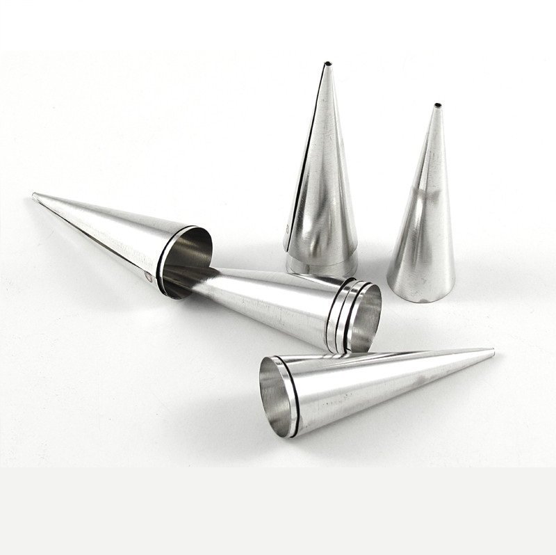 Formas Cone Para Massas Com 12 Unidades Em Inox, Molde Cone - 1