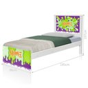 Ver imagem 2 de Cama Solteiro Juvenil Slime Menino com Colchão MDF-MDP Branco Casah