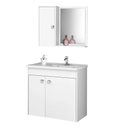 Ver imagem 2 de Kit Banheiro Gabinete 56cm Pia e Armário Com Espelho Munique Branco - Bechara