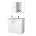 Ver imagem 1 de Kit Banheiro Gabinete 56cm Pia e Armário Com Espelho Munique Branco - Bechara