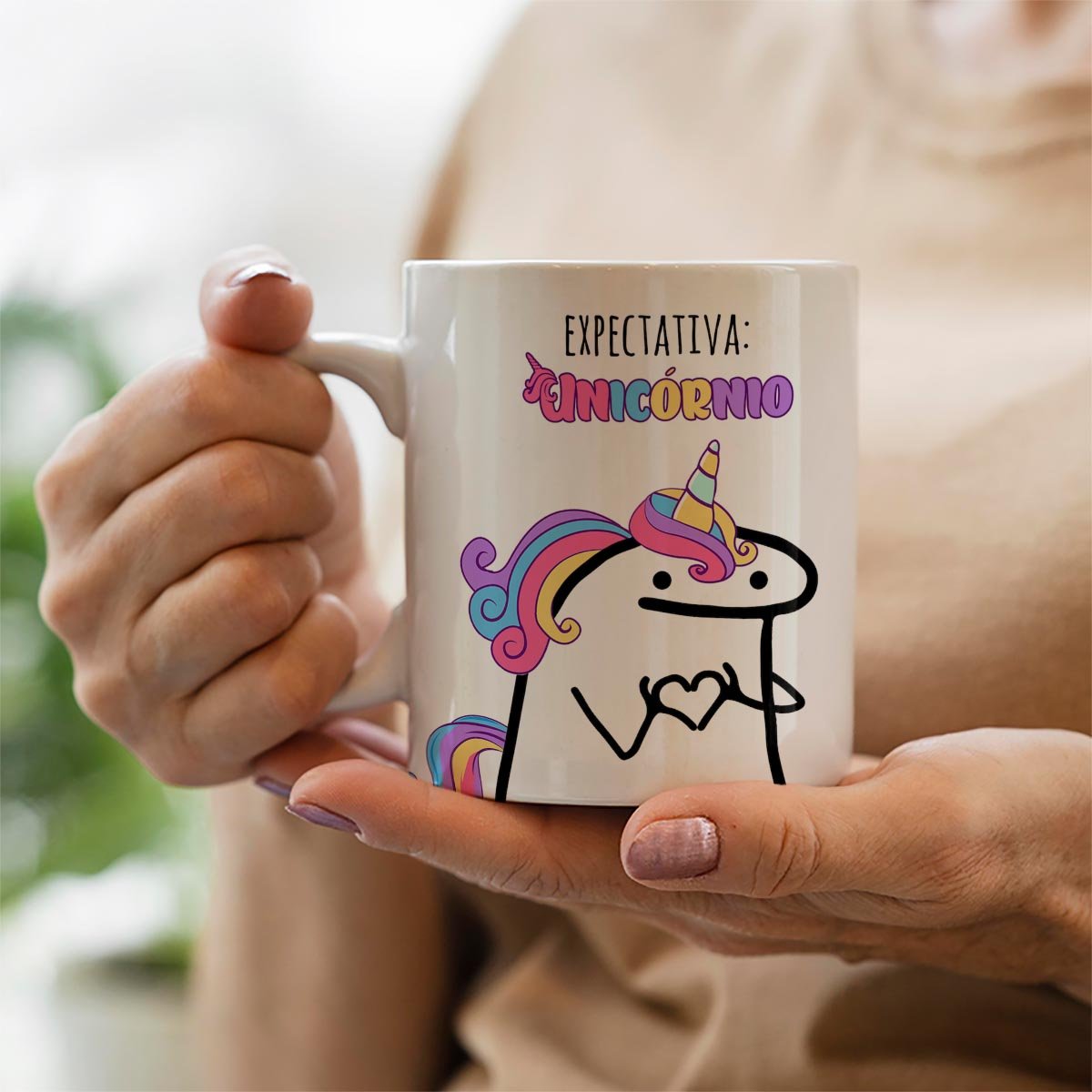 Caneca flork expectativa unicornio realizadade unicorno - 2