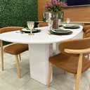 Ver imagem 6 de Mesa de Jantar Orgânica Cora 135x90cm Base Duplo Branco Laca Personal Art Design