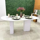 Ver imagem 3 de Mesa de Jantar Orgânica Cora 135x90cm Base Duplo Branco Laca Personal Art Design