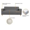 Kit Sofá 180cm e Poltrona em Suede Dallas - 10