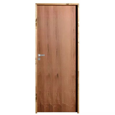 Porta de Madeira Semi-oca Padrão Imbuia Lisa Bat11 Cm Eco Fech Modena Externa 210ax072l-lado Direito