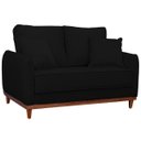 Ver imagem 2 de Sofa Sena 2 Lugares Base de Madeira para Sala Hotel Linho Preto