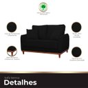 Ver mais imagens de Sofa Sena 2 Lugares Base de Madeira para Sala Hotel Linho Preto