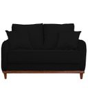 Ver imagem 1 de Sofa Sena 2 Lugares Base de Madeira para Sala Hotel Linho Preto