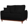 Sofa Sena 2 Lugares Base de Madeira para Sala Hotel Linho Preto - 3