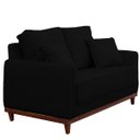 Ver imagem 4 de Sofa Sena 2 Lugares Base de Madeira para Sala Hotel Linho Preto