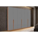 Ver imagem 1 de Guarda Roupa Casal 6 Portas e 4 Gavetas Porto Freijo/cinza - Politorno