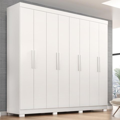 Guarda-Roupa Casal Lisboa 8 Portas 4 Gavetas com Pés