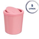 Ver imagem 3 de Lixeira com Tampa Basculante para Banheiro Cozinha 5litros Haus - Rosa