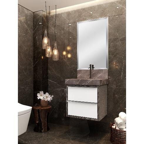 Lavatório com Cuba Esculpida Top 50 Trufffa Blu Lavatorio Porcelanato Top Trufa 50cm com Cuba - 2