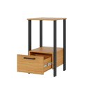Ver imagem 4 de Mesa Apoio Industrial 40cm com 1 Gaveta Dalla Costa 100% Mdf Cor:freijó com Preto Fosco