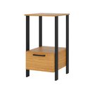 Ver imagem 2 de Mesa Apoio Industrial 40cm com 1 Gaveta Dalla Costa 100% Mdf Cor:freijó com Preto Fosco